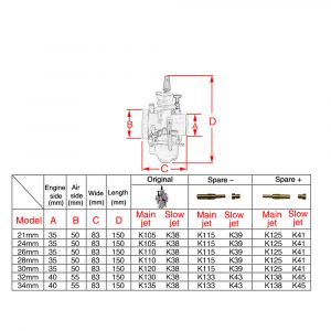 21 24 26 28 30 32 34mm KOSO Motorcycle Carburetor with power jet Carb Racing Dirt Bike Scooter JOG DIO CR125 NSR50 - - Racext 9