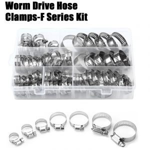 60/80/90pcs Pipe Clamps Steel 304 Adjustable Drive Hose Clamp Fuel Line Worm Size Clip Hoop Hose Clamp Worm Drive - - Racext 7