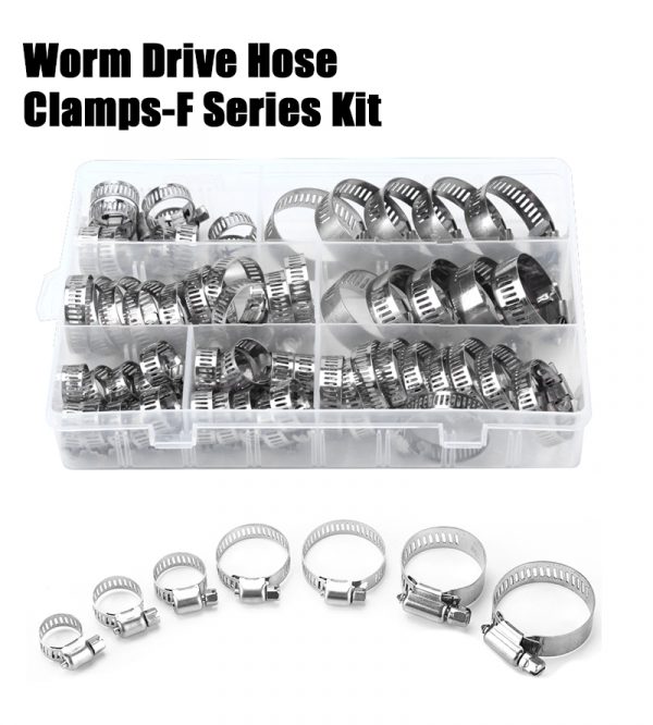 60/80/90pcs Pipe Clamps Steel 304 Adjustable Drive Hose Clamp Fuel Line Worm Size Clip Hoop Hose Clamp Worm Drive - - Racext 2