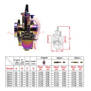 Colorful Carburetor 50mm Air Filter With Mesh Cleaner Intake Pipe Modified Scooter 75cc - 250cc Universal Motorcycle - - Racext 9