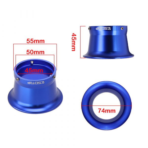 Universal 50/55mm Motorcycle Air Filter Wind Horn Cup Alloy Trumpet with Guaze High Flow Intake Pipe Modified Scooter - - Racext 4