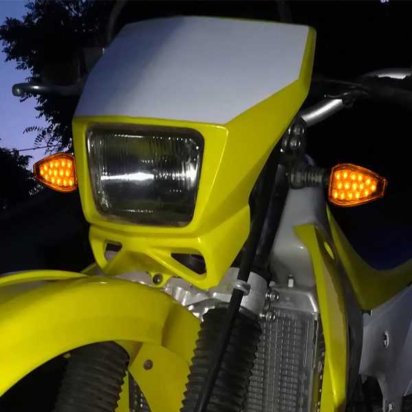 2PCS Motorcycle LED Turn Signal Indicators Lights For Suzuki DRZ400SM DRZ 400SM 2005-2021 Motorbike Amber Blinker Bright Lamp - - Racext 5