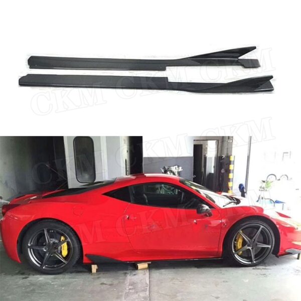 Carbon Fiber / FRP Side Skirts Aprons For Ferrari 458 2011-2014 Door Bumper Lip Guard Cover Spoiler Car Styling - - Racext 1