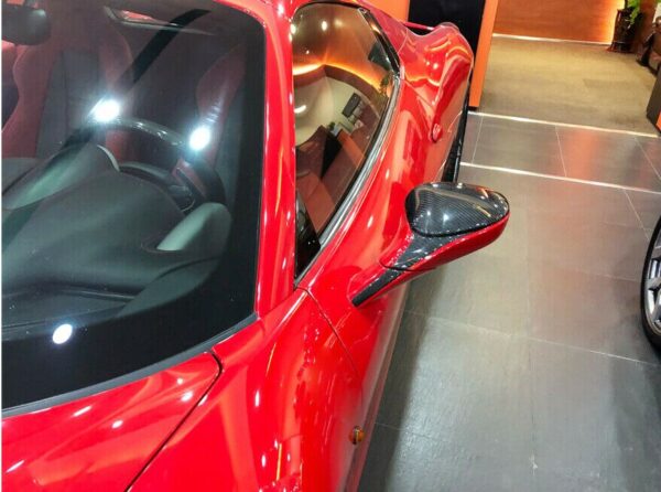 Rear View Mirror Covers Caps for Ferrari 488 2016 - 2018 Carbon Fiber Mirror - - Racext 3