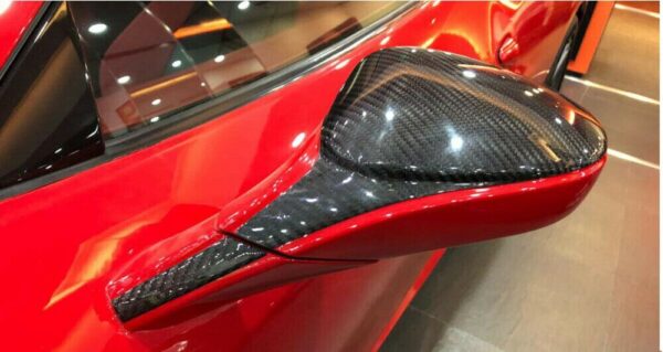Rear View Mirror Covers Caps for Ferrari 488 2016 - 2018 Carbon Fiber Mirror - - Racext 4