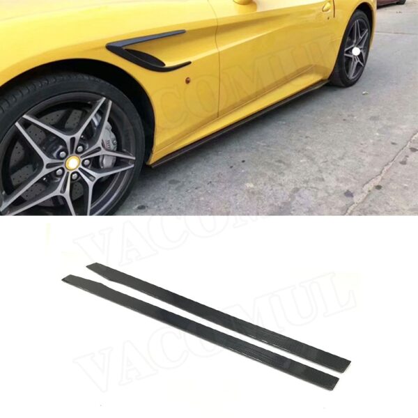 2pcs Car Kit High Quality Carbon Fiber Side Skirts For Ferrari California Bumper Lip FRP - - Racext 1