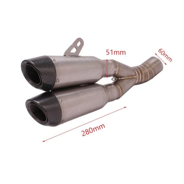 60mm Dual-outlet Muffler Slip On for Ducati Diavel 1200 Exhaust Pipe Motorcycle Titanium Escape No DB Killer Original System - - Racext 4