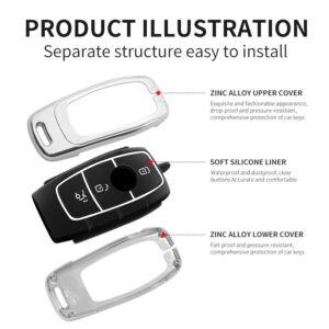 Alloy Car Remote Key Case Cover Shell For Mercedes Benz A C E S G Class Glc Cle Cla W177 W205 W213 W222 X167 Amg Protector - - Racext™️ - - Racext 15