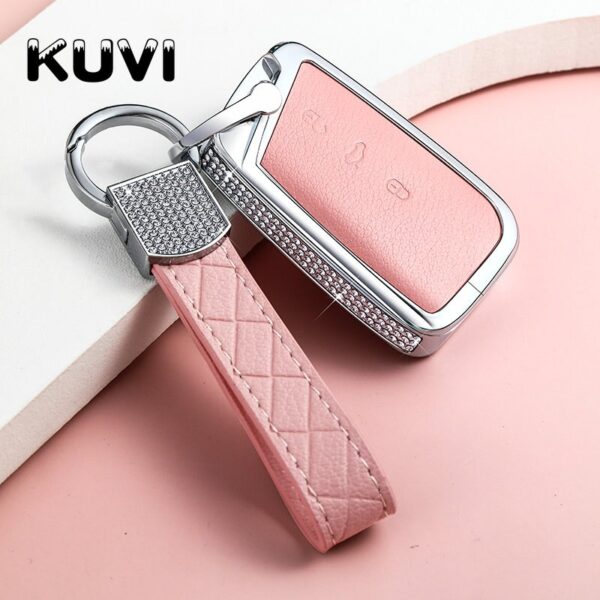 Car Key Case Cover Holder Case For Vw Volkswagen Magotan Passat B8 Skoda Superb Kodiaq A7 Car Styling AAlloy Leather - - Racext™️ - - Racext 4