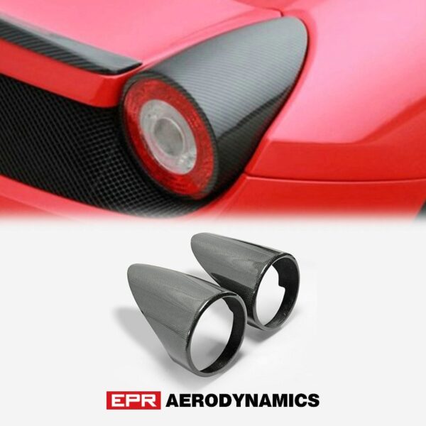 Car Accessories For Ferrari 458 F458 Carbon Fiber OEM Taillight Cover Glossy Fibre Rear Light Cap Racing Lamp Part Body Kit Trim - - Racext 2