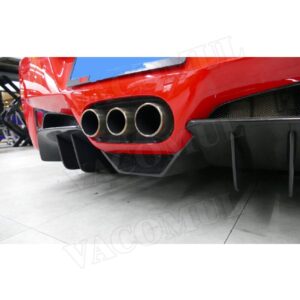 Carbon Fiber / FRP Rear Bumper Lip Diffuser Spoiler For Ferrari 458 2011-2014 Fins Shark Style Skid Plate - - Racext 7