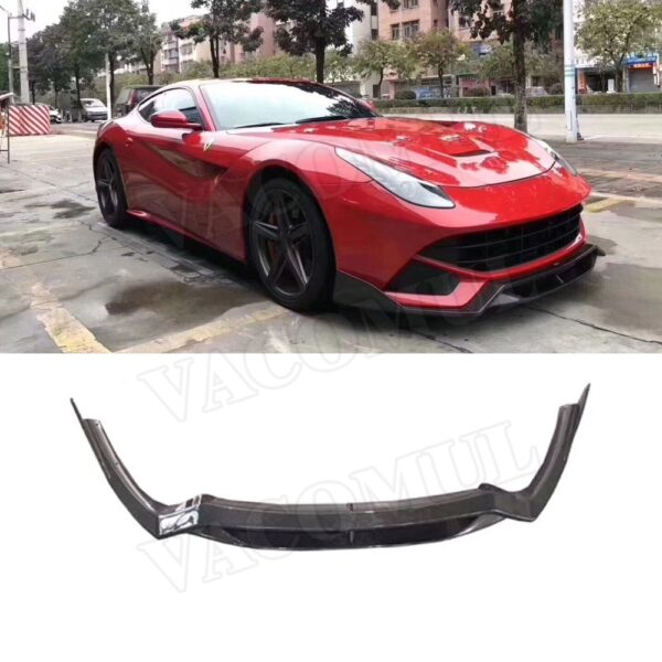 Carbon Fiber Front Bumper Lip Spoiler Case for Ferrari F12 Berlinetta 2013-2016 FRP Head Chin Shovel Protector Car Styling - - Racext 1