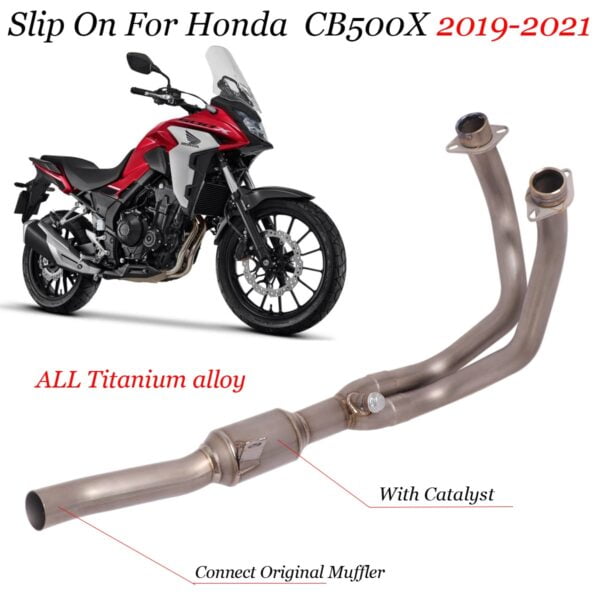 Connect Original Muffler For HONDA CB500X 2017-2019 Exhaust Motorcycle With Catalyst Escape Titanium alloy Front Link Pipe - - Racext 1