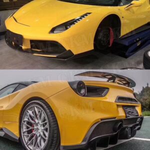 Dry Carbon Fiber N Style Body kit Front Lip Flaps Side Skirts Air Vent cover Rear Diffuser Rear Boot Trims for Ferrari 488 GTB - - Racext 15