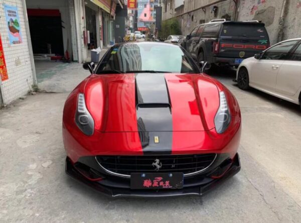 For Ferrari California 2008-2020 High Quality ABS Carbon Grain Front Lip Spoiler Side skirt Protector - - Racext 2