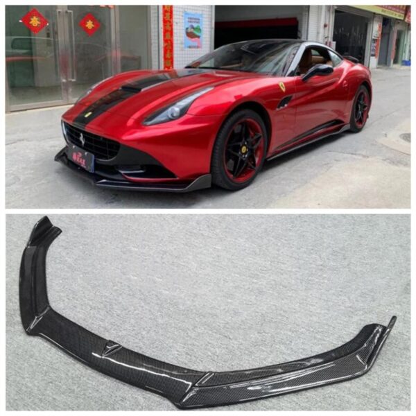 For Ferrari California 2008-2020 High Quality ABS Carbon Grain Front Lip Spoiler Side skirt Protector - - Racext 1