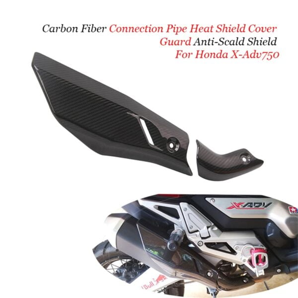 For Honda X-Adv750 Adv 750 Motorcycle Exhaust System Middle Carbon Fiber Connection Pipe Heat Shield Cover Guard Anti-Scald Shie - - Racext 1