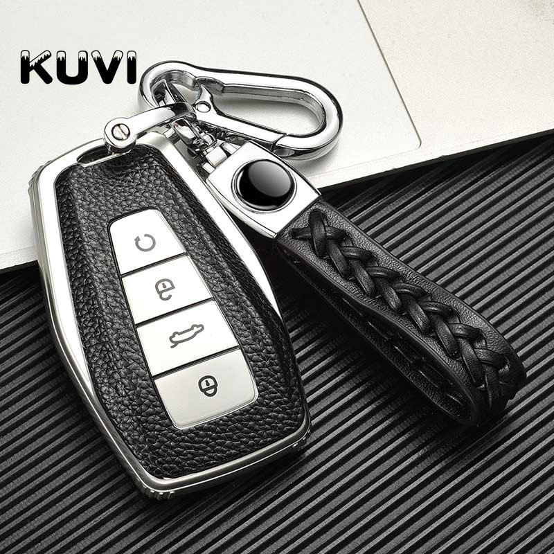 Leather-Car-Remote-Key-Case-Cover-For-Geely-Coolray-Atlas-Boyue-NL3-Emgrand-X7-EX7-SUV Leather Car Remote Key Case Cover For Geely Coolray Atlas Boyue Nl3 Emgrand X7 Ex7 Suv Gt Gc9 Borui Auto Key Protect Holder - - Racext™️ - - Racext 1