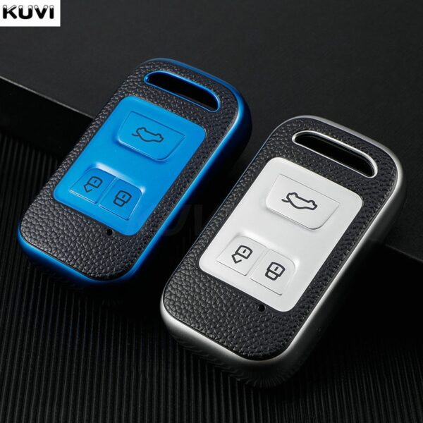 Leather Tpu Car Key Cover Case For Chery Tiggo 3 5x 4 8 Glx 7 2019 2020 Smart Remote Fob Case Holder Protect - - Racext™️ - - Racext 1