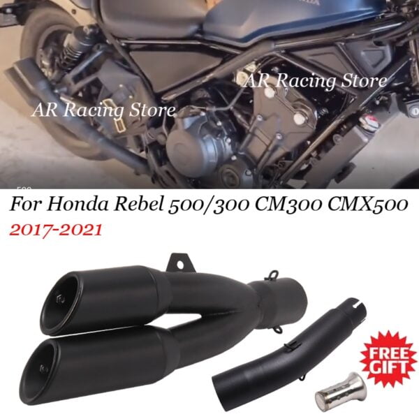 Motorcycle Exhaust Escape Modify Moto With Muffler Slip On For Honda Rebel 500 300 CM300 CM500 CMX500 Cmx500 2017-2021 Years - - Racext 1