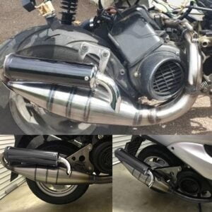 Motorcycle Stainless Steel Exhaust System Escape Moto Scooter Front Link Pipe Muffler Slip On For Yamaha E40QMB JOG50 JOG - - Racext 7