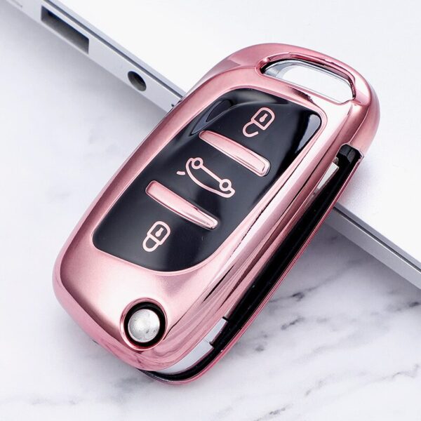 Car Fold Key Case Full Cover For Peugeot Citroen C1 C2 C3 C4 C5 Ds3 Ds4 Ds5 Ds6 Auto Key Shell Soft Tpu 3 Button - - Racext™️ - - Racext 5