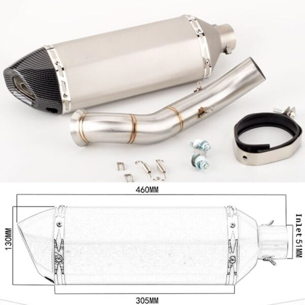 Silenziatore modificato per moto in fibra di carbonio per tubo di scarico KTM 690 Duke 690 2013-2020 - - Racext 6