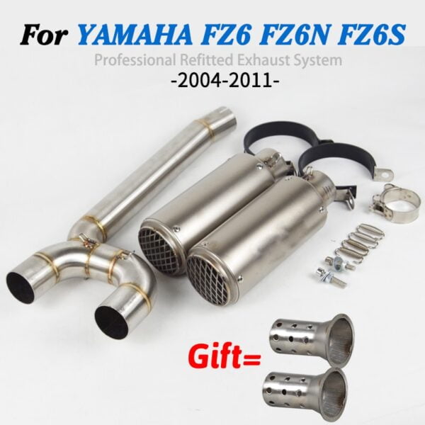 Sistema di scarico moto Slip-on collegamento tubo centrale 51mm contiene DB Killer per Yamaha FZ6 FZ6N FZ6S 2004-2011 2005 2006 2007 2008 - - Racext 1