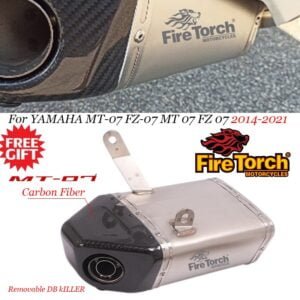 Slip On For YAMAHA MT-07 FZ-07 MT 07 FZ 07 2014-2021 Motorcycle Exhaust Modified Box Escape Moto Fire Torch Racing Muffler
