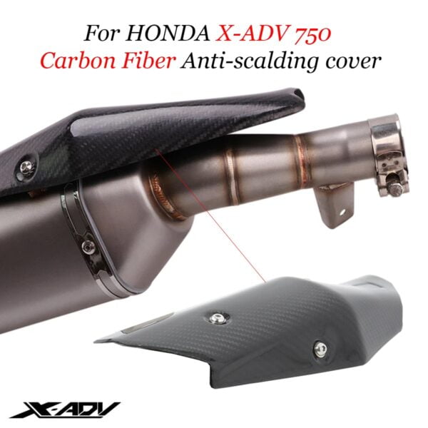 Slip on For Honda X-ADV 750 X ADV750 2017-2021 Exhaust Motorcycle Muffler Carbon Fiber heat - - Racext 1