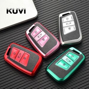 Tpu Leather Car Remote Key Case Cover Holder Shell Fob For Vw Magotan Passat B8 Golf - For Skoda Superb A7 Accessories - Racext™️ - - Racext 15