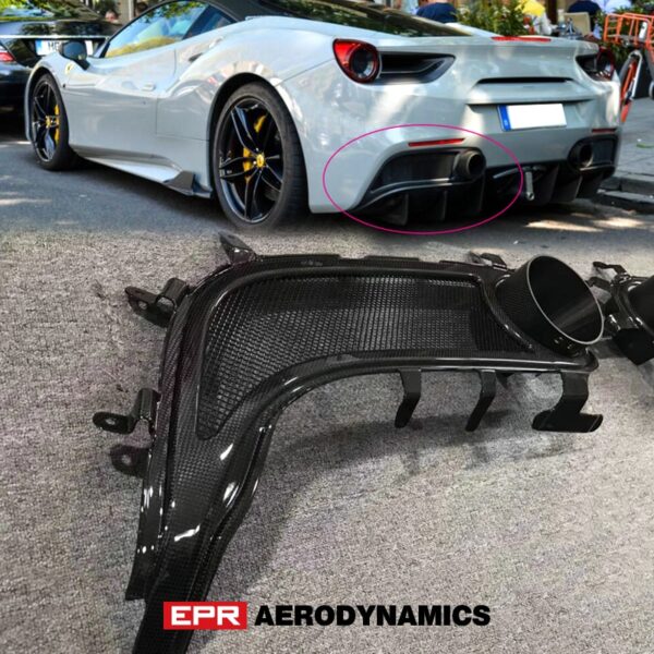 for Ferrari 488 GTB CP Type exhaust surround dry carbon pipe heat shield trim - - Racext 2