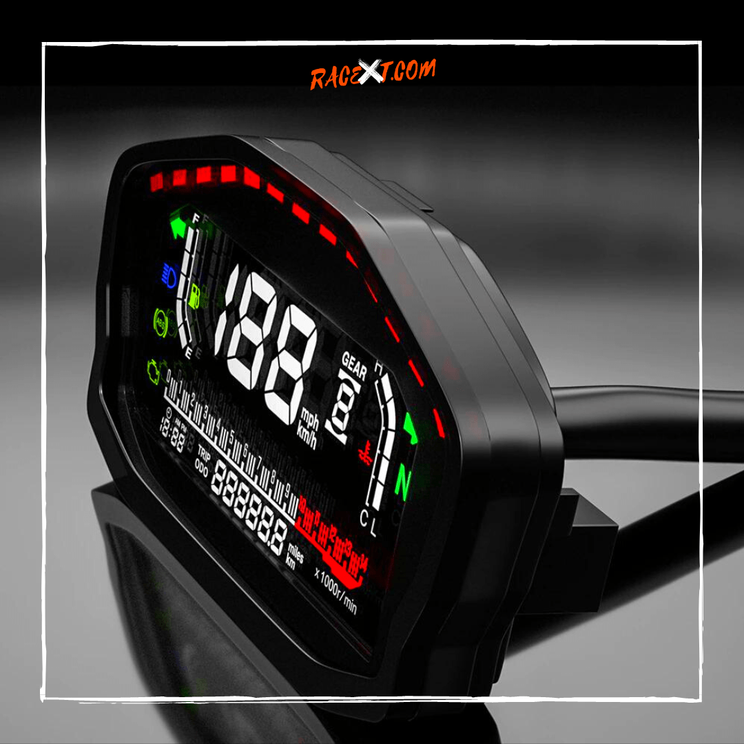KIMISS Motorcycle Speedometer - Universal LCD Odometer For 1/2/4 Cylinder Bikes