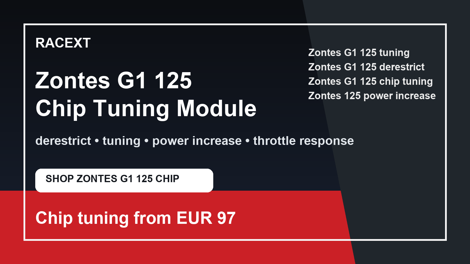 Modulo di rimappatura Zontes G1 125, rimozione limitatore, ottimizzazione, aumento di potenza e risposta dell'acceleratore.