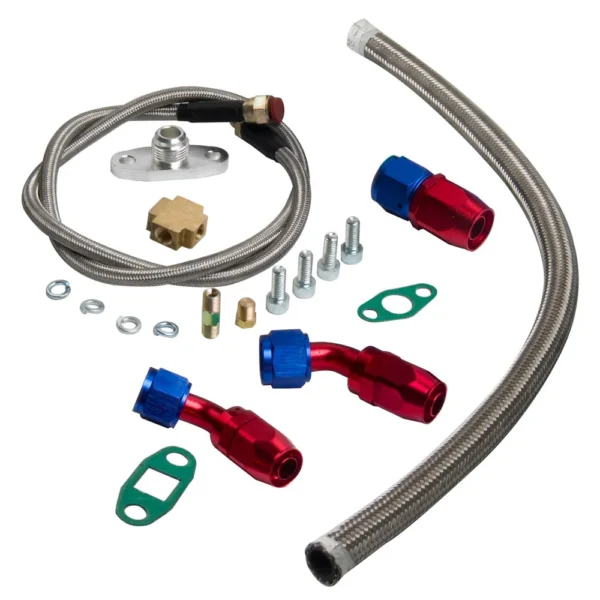 Turbo T04E T3T4 e linea di ritorno/alimentazione dell'olio e collettore Td42 per Nissan Horse 300+HP - - Racext 4