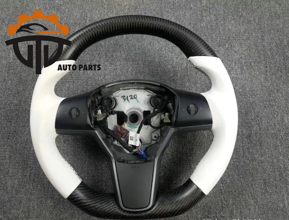 kf-Hd221a0e0502f4708a6ff61b1e26e869fb-matt-carbon-fiber-steering-wheel-for-Tesla-Model-3 matt carbon fiber steering wheel for Tesla Model 3 - - Racext 2