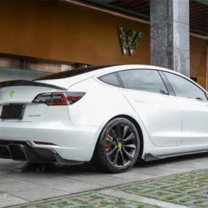 Per Tesla Model 3 2019 2020 2021 2022 2023 Kit minigonne laterali in fibra di carbonio REALE di alta qualità Spoiler per labbra - - Racext 13