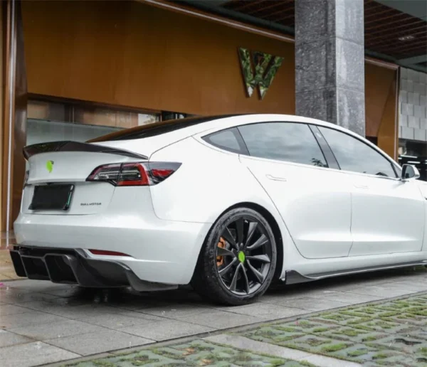Per Tesla Model 3 2019 2020 2021 2022 2023 Kit minigonne laterali in fibra di carbonio REALE di alta qualità Spoiler per labbra - - Racext 5