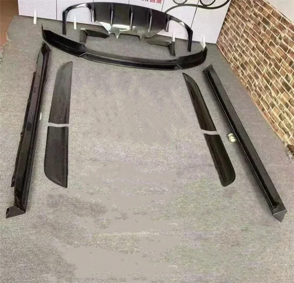 Per Porsche Macan 2018 2019 2020 2021 2022 Kit spoiler anteriore diffusore posteriore in vera fibra di carbonio - - Racext 2