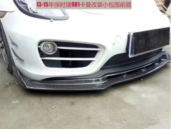 Per Porsche Cayman 981 2013-2016 Kit spoiler anteriore in vera fibra di carbonio, diffusore posteriore, minigonne laterali, copertura di sfiato, spoiler per bagagliaio, rifacimenti - - Racext 3