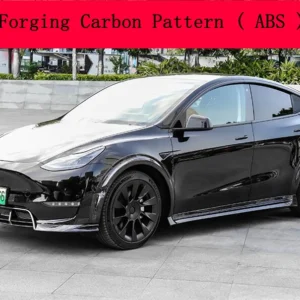 Per Tesla Model Y 2020-2023 ABS Forgiatura Carbonio Nero Brillante Labbro Anteriore Diffusore Posteriore Gonna Laterale Corpo Kit Sopracciglia Ruota Spoiler - - Racext 11
