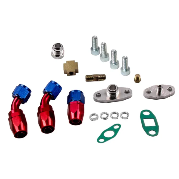 GT30 GT3037 GT3076 T3 Flangia A/R .6 Turbina A/R .82 Turbo Turbocompressore 2.5L-3.0L + Kit linea di alimentazione ritorno scarico olio - - Racext 6