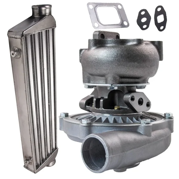 0.63 A/R T04E T3/T4 44 Trim Compressor 5-Bolt Turbo Universal W/Intercooler Kits - - Racext 1