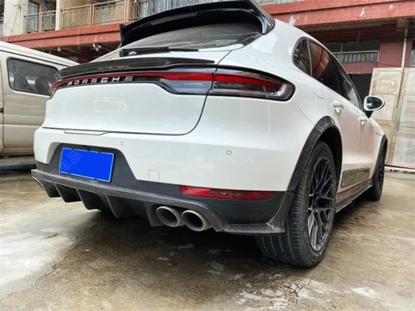 Per Porsche Macan 2018 2019 2020 2021 2022 Kit spoiler anteriore diffusore posteriore in vera fibra di carbonio - - Racext 5