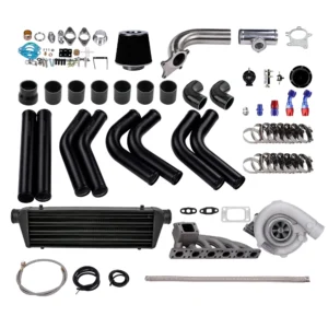 12PCS T3 T4 Supercharger Turbine Turbo+Intercooler+Manifold+BOV+Wastegate Kit for BMW E46 325i 01-07
