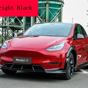 Per Tesla Model Y 2020-2023 ABS Forgiatura Carbonio Nero Brillante Labbro Anteriore Diffusore Posteriore Gonna Laterale Corpo Kit Sopracciglia Ruota Spoiler - - Racext 9