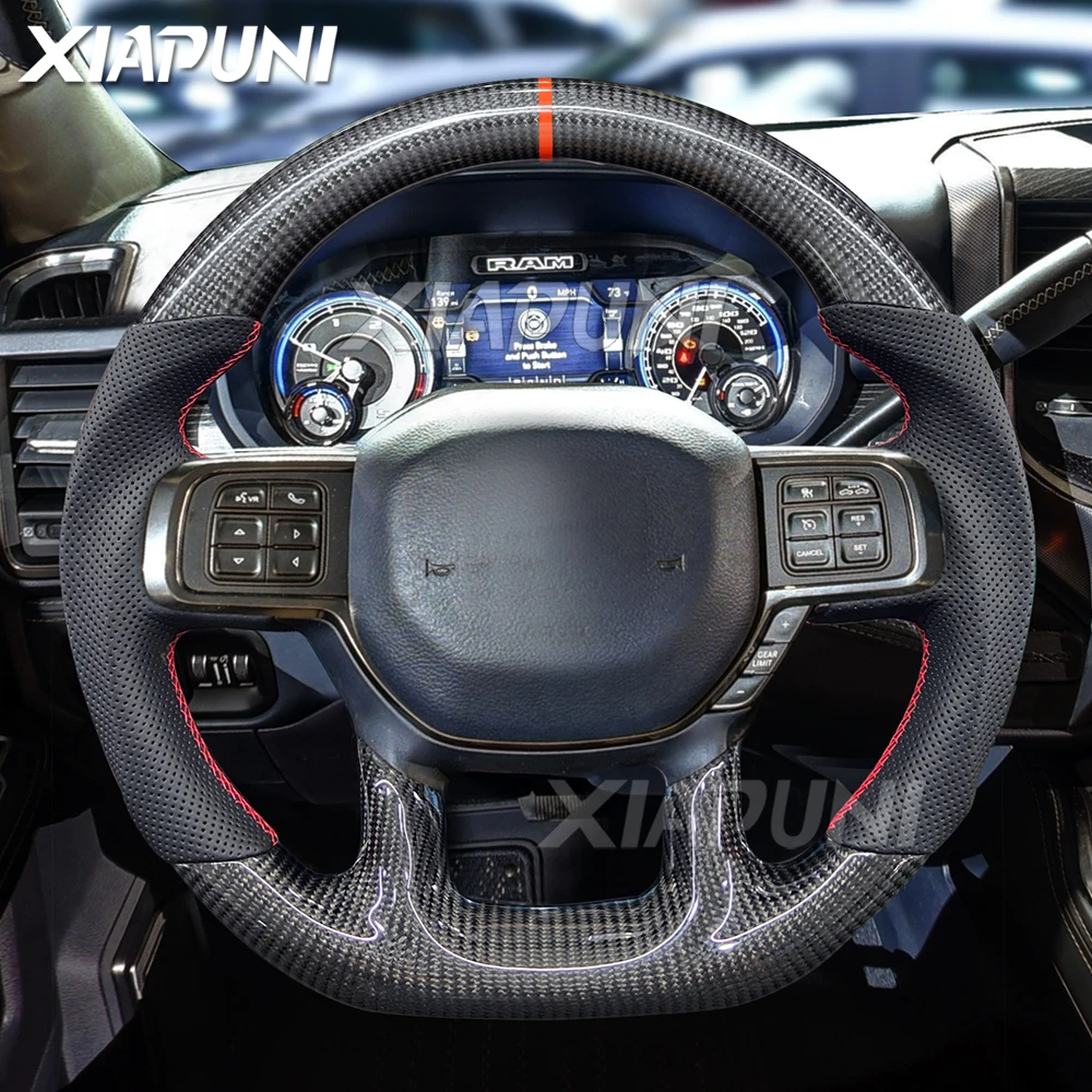 100-Carbon-Fiber-Steering-Wheel-For-RAM-2018-2022-Customize-Racing-Wheel.jpg 100% Carbon Fiber Steering Wheel For RAM 2018-2022 Customize Racing Wheel - - Racext 2