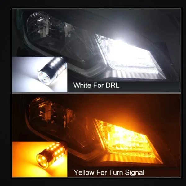 2Pc Canbus For Toyota RAV4 RAV 4 2014 - 2022 Switchback Yellow Front Turn Signal + White Drl Daytime Running Light - - Racext 2