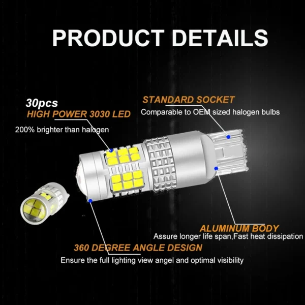2Pcs For Mazda CX-7 CX7 2007 2008 2009 2010 2011 2012 2013 2014 LED Backup Reversing light Bulb Canbus No Error - - Racext 4