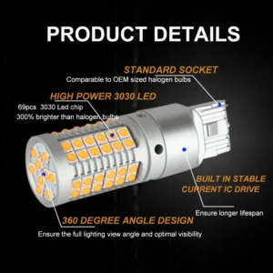 2Pcs For Toyota Land Cruiser 80 series 80J 1990-1997 LED Bulbs Exterior Turn Signal Backup Bulbs Canbus 10 - Racext 2Pcs For Toyota Land Cruiser 80 series 80J 1990-1997 LED Bulbs Exterior Turn Signal Backup Bulbs Canbus - - Racext 9